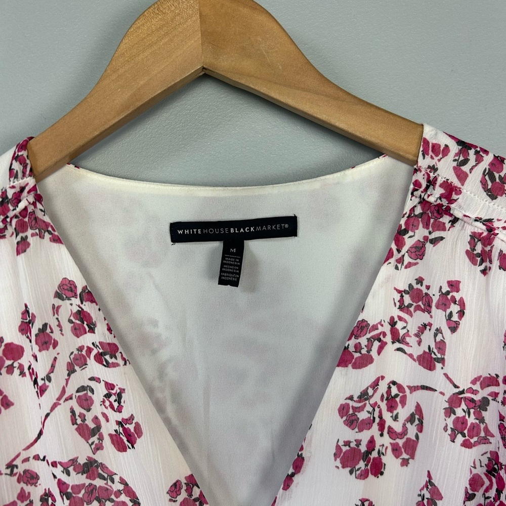 White House Black Market Petite Long Sleeve Blouse Size Medium - Picture 7 of 7